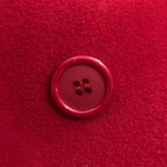 Mallia Fashions Ltd Vintage Double Breasted Red Pure Virgin Wool Long Pea Coat - Picture 10 of 13